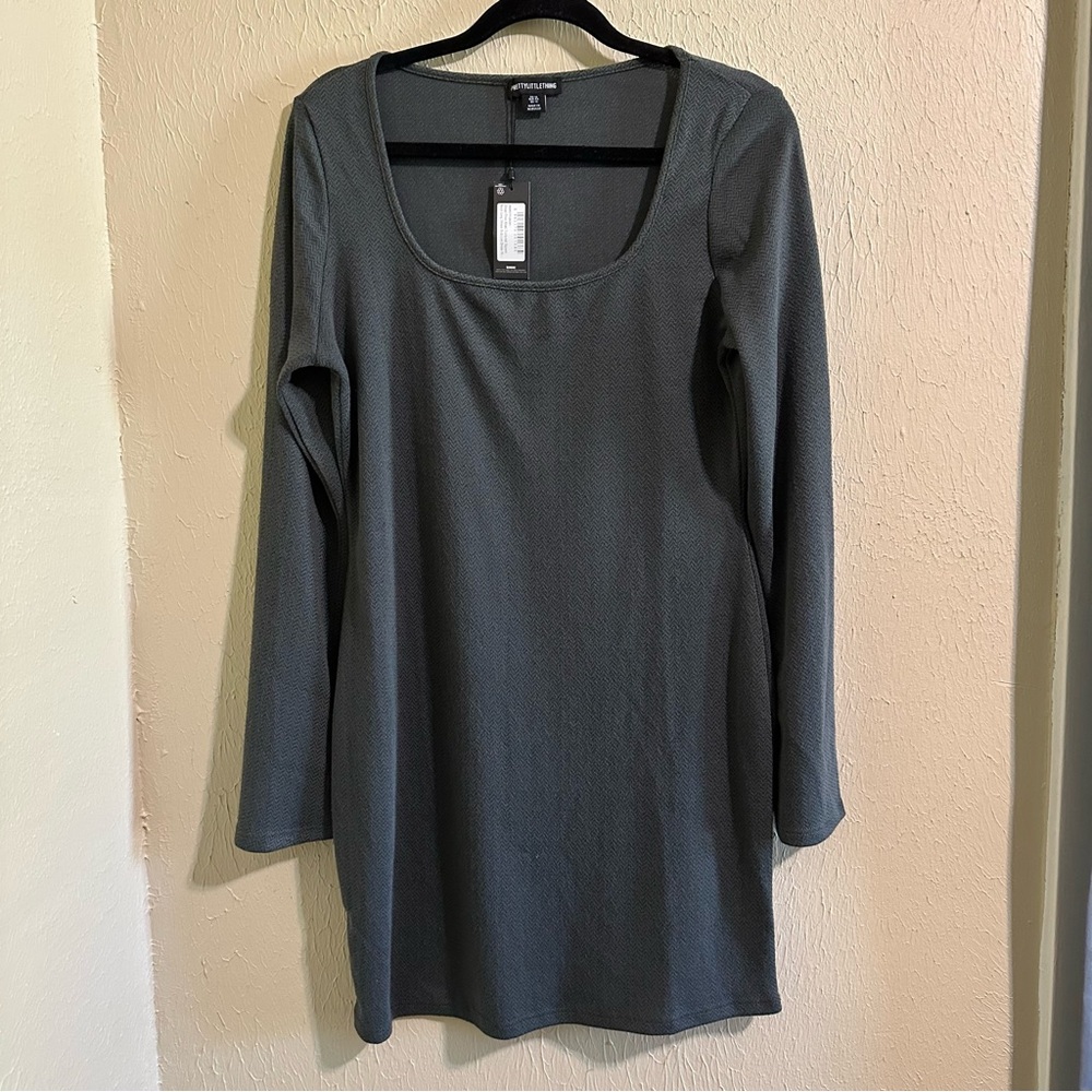 Olive khaki Long Sleeve Dress
